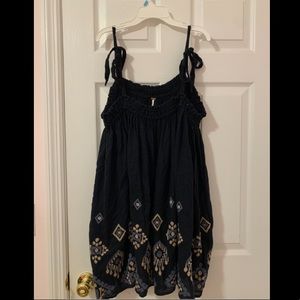Embroidered Navy Dress from Free People